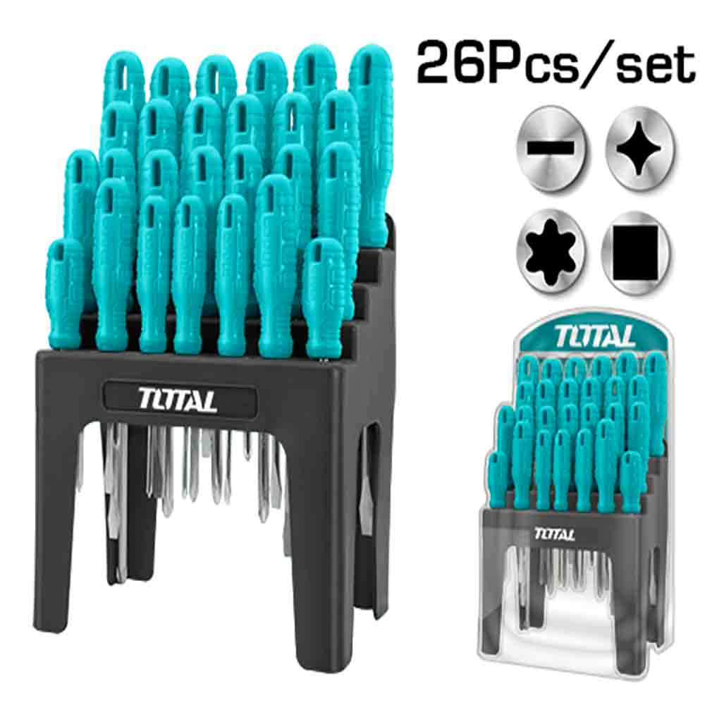 طقم مفك توتال 26قطعه استاند(THTDC252601) - Tools Egypt
