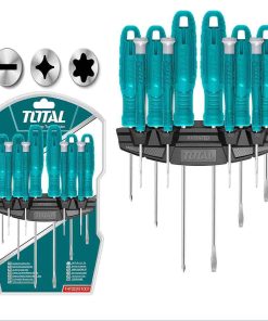 طقم مفك توتال 10 قطع (4 صليبة+4 عادة+2 نجمه)THTDC251001