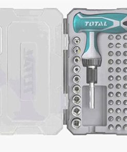 TACSD30476_توتالTطقم مفك سنون ولقم 47قطعة راتشة حرف