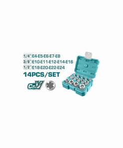 THKTETS0114_طقم لقم رباط 2/1" -8/3"-4/4" نجمة بدون يد 14قطعة توتال