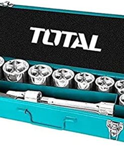 THT341151_طقم لقم رباط 4/3" علبة صاج راتشة 15قطعة توتال