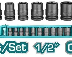 THISTD12101_طقم لقم رباط 2/1" كارت تصادمى قصير بدون يد 10قطع توتال