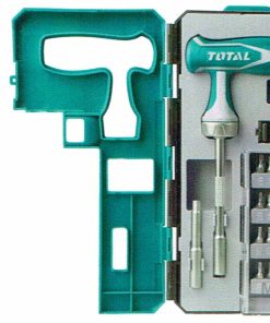 TACSD30256_توتالTطقم مفك سنون ولقم 25قطعة راتشة حرف
