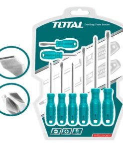 طقم مفك توتال بلاستيك 8قطع(4 صليبة + 4 عادة)THTDC250801